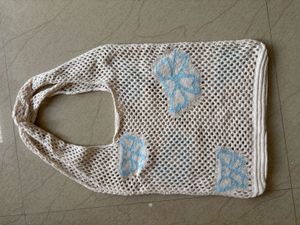 Crochet Bag Bow Purse for Women Coquette Aesthetic