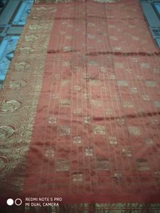 Old Vintage Silk Saree Golden Zari Work
