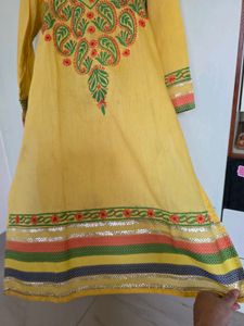 Vibrant Embroidered Yellow Kurta