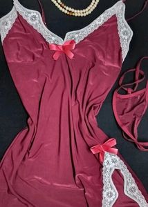 ♥︎ Maroon Hot Nightdress ♥︎🍷