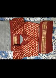 Red Brocade Blouse