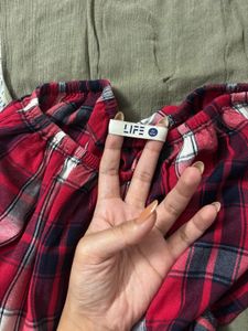 off shoulder red top