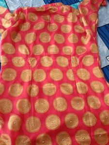 Elegant Pink Kurta with Gold Print