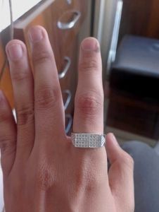 Diamond Gents Silver Ring Pure