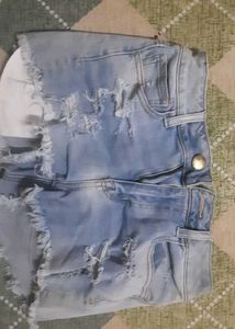 Distressed Denim Shorts
