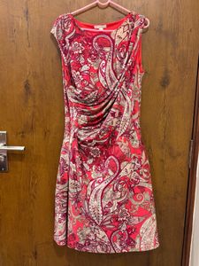 Abstract Print Pink Dress