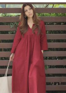 beautiful maroon kurta set