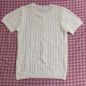 Cable Knit Short Sleeve Top