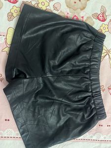 Black Faux Leather Shorts