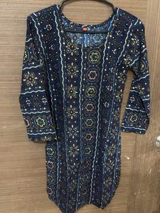 Stylish Blue Bandhani Print Kurta