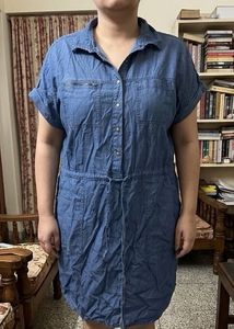 Women's Blue Denim Shirt Dress