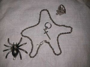 Gothic Spider & Cross Jewelry Set