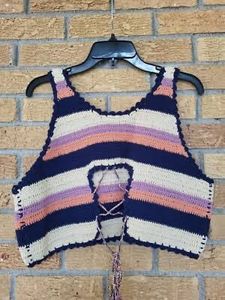 Crochet Striped Crop Top