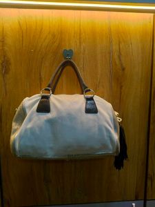 Chic Hobo Bag - White &amp; Tan
