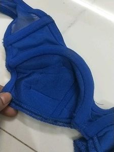 lace royal Blue Underwire Bra