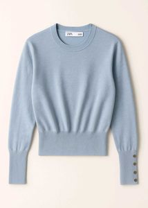 Light Blue Knit Top - ZARA