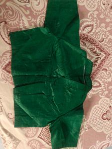 Emerald Green Silk Blend Blouse