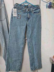 New Stone Wash Wide Leg Jeans