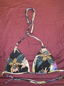 Floral Print Triangle Bikini Top