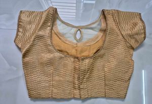 Elegant Gold Jacquard Blouse