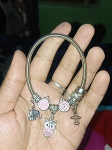 Charm Bracelet with Owl and Elephant