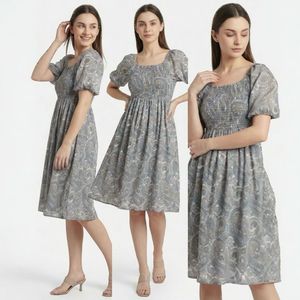 Bohemian Paisley Print Midi Dress