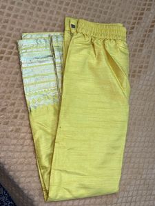 Yellow Silk Blend Trousers