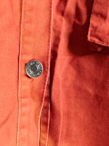 Rust Oversized Pocket Button-Up Shirt