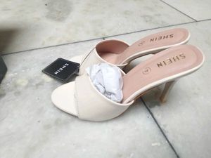 SHEIN Cream Heeled Mules