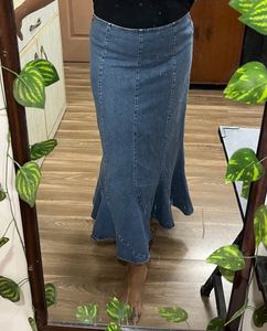 Pinteresty Denim Maxi Skirt