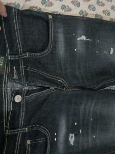 Stylish Distressed Dark Wash Jeans