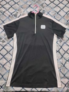 Graphic Zip Neck Tunic Top