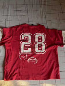 Red Graphic T-Shirt with Football Print