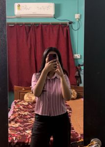 Stylish Striped Cropped Shirt