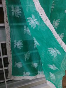 Size XS Green Embroidered Kurta with Dupatta