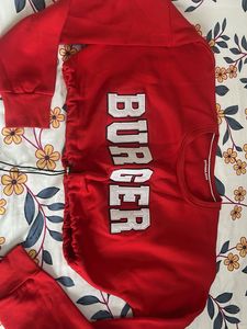 Red 'Burger' Long Sleeve Top