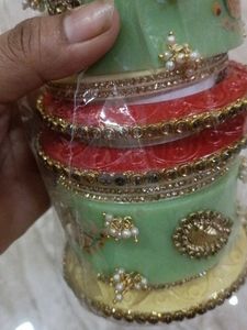 Bridal Chura Set - Mint Green &amp; Gold