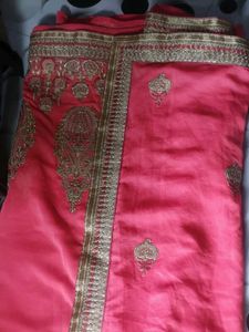 Elegant Pink Embroidered Saree