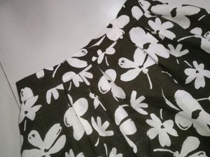 Olive Floral Plated Skirt