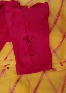 लहरिया साड़ी With designer blouse(Combo)