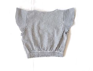 Striped Flutter Sleeve Top