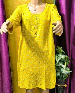 Vibrant Yellow Printed Kurta beautiful look