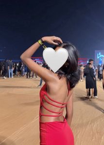 Sexy Red Cut-Out  Backless Maxi Dress