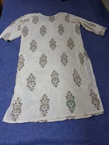 White Kurta Set with Brown Pants &amp; Dupatta
