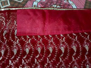 🌹Red &amp; Gold✨ Premium Embroidered Fabric