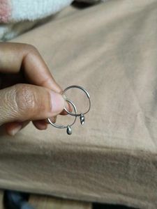 Sterling silver Tone Hoop Earrings with Char