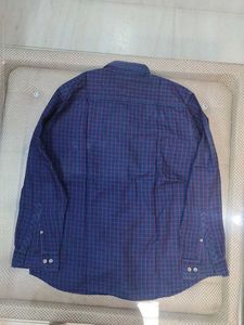 Men's Navy Blue Checkered Shirt