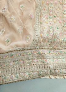 3 piece light Peach Embroidered Kurta st