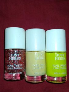 Just Herbs Nail Paint Set - 3 Shades