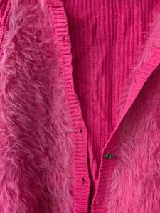 Vibrant Pink Fuzzy Cardigan- missing button